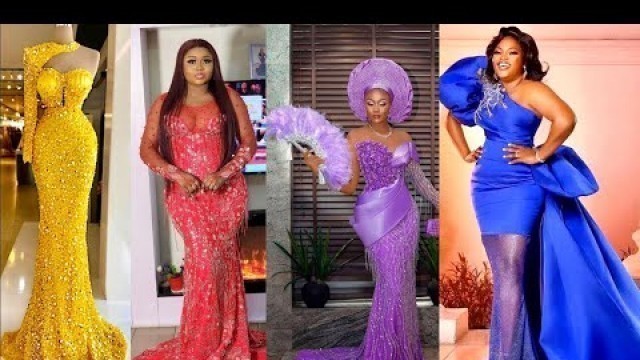 'LATEST LACE ASO EBI STYLES FOR BRIDE AND WEDDING GUESTS/ NIGERIAN FASHION/ ASO EBI/ OWAMBE STYLES'