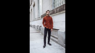 'How To Style A Corduroy Shirt   Mens Fashion   Express Fall Outfit Idea'