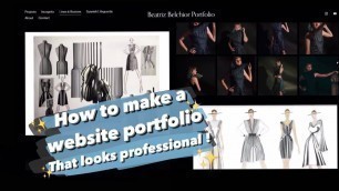 'How to make a professional online portfolio'