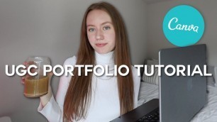 'how to create a UGC portfolio using CANVA! + FREE template | getting started with UGC creation 2022'