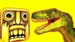 'TEMPLE RUN with RAPTORS  ♫  3D animated  DINOSAUR-GAME mashup ☺ FunVideoTV - Style ;-))'