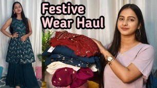 'Festive Wear Sharara Set & Dresses Haul | Flipkart Suit Haul | Style Game With Jyoti'