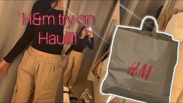 'H&M teen try on haul y2k pants trending clothes style baggy'