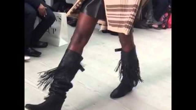 'London Fashion Weekend 2015 - Catwalk show timelapse video fringed boots'