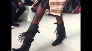 'London Fashion Weekend 2015 - Catwalk show timelapse video fringed boots'