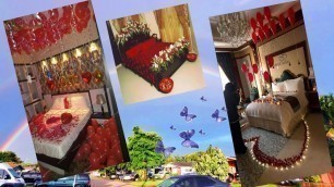 'Bridal room decoration for wedding night //Romantic bedroom ideas by beauty fashion link//'