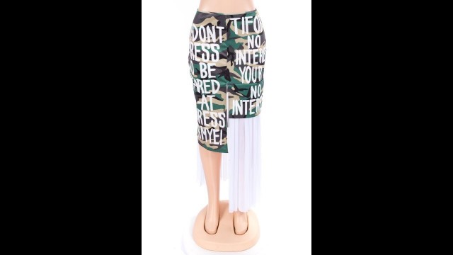 'Sexy European and American fashion camouflage with printed mesh gauze skirt Wholesale'