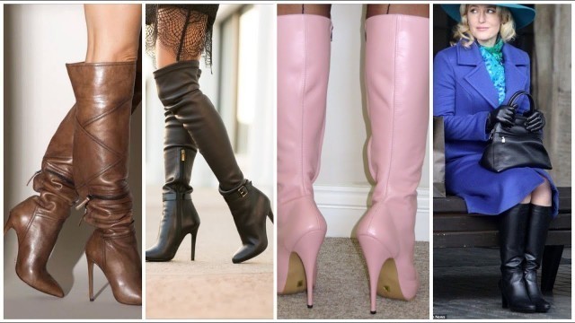 'Latest &Extreme epic high heel leather thigh high boots outfits for biker ladies long boots ideas'