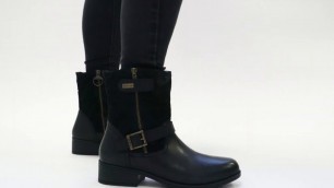 '| Shuperb™ Barbour SIENNA Ladies Leather Biker Boots Black'