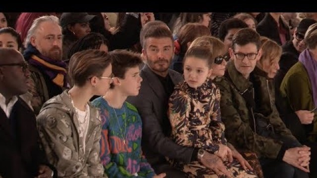 'David, Romeo, Cruz, Harper Beckham and more at Victoria Beckham Fashion Show in London'