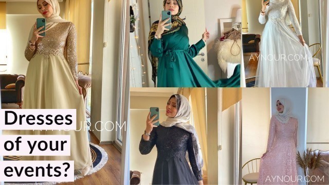 'فساتين سهرة سواريه للمحجبات و اختيار الموديل حسب شكل جسمك  hijab dresses  ؟'