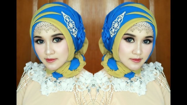 'CARA TUTORIAL HIJAB SEGI EMPAT WISUDA, ACARA PESTA ,YANG GLAMOR, MEWAH DAN ELEGAN'