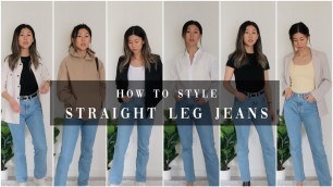 '*super easy* HOW TO STYLE STRAIGHT LEG JEANS | 9 OUTFITS'