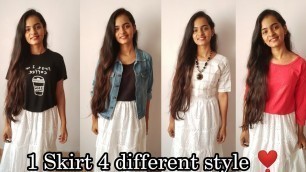 'தமிழில் Styling video✨How to style your basic skirts in 4 different ways❣️1 Skirt 4 different ways'