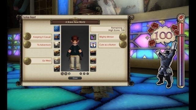 'FFXIV Fashion Report 100 Points Cutscene'