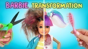 'Barbie Doll L.O.L. Makeover! How To Make L.O.L. Unicorn Outfit And Hair'