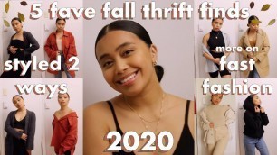 'FALL THRIFT HAUL AND TRY ON 2020 | Fast Fashion | How To Style'