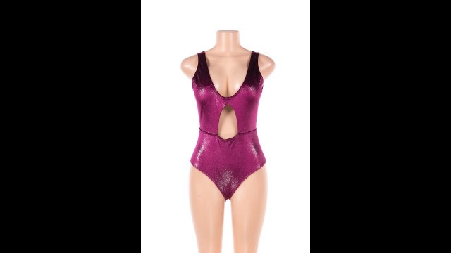 'European and American style solid color fashion hollow one-piece swimsuit Wholesale'