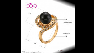 'European and American style green gold rose gold pearl diamond ring'