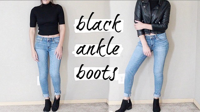 'how to style black ankle boots for fall (outfit ideas)'