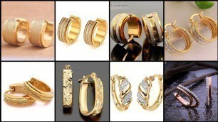 'exotic style gold plated hoop earrings designs//latest gold earrings design @Mishty Tahseen'