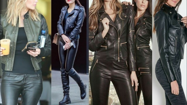 'Gorgeous and stylish leather pants & jackets  biker dresses  latest leather fashion'