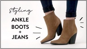 'How to Style ANKLE BOOTS and JEANS (Skinny, Flare, Cropped, Straight Jeans) | Miss Louie'