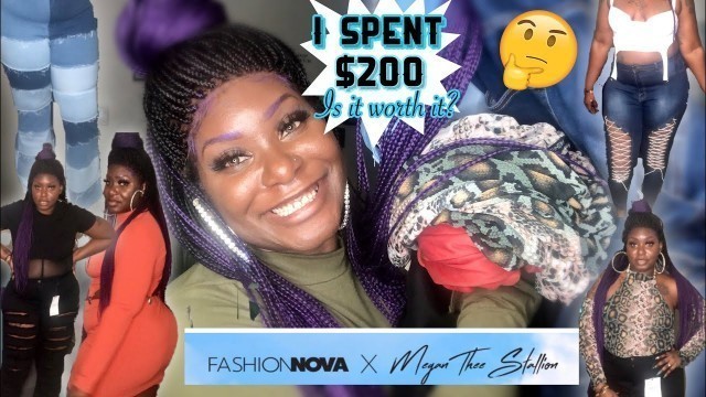 'FASHION NOVA X MEGAN THEE STALLION Plus Size Tall Jeans Try On Haul|5\'10 Tall Girl Edition'