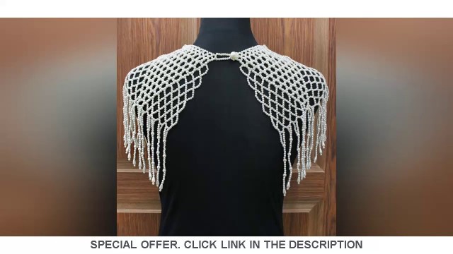 '☘️ US $43.87 New Pearl Woven Fringed Shawl European And American-Style High-End Handmade Pearl Revi'