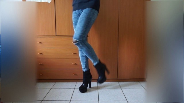 'OOTD Young Crossdresser: Tight Jeans & Ankle Boots.'