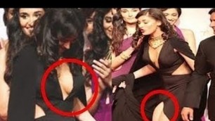 'Nargis Fakhri SUFFERS Wardrobe Malfunctions | India Bridal Fashion Week'