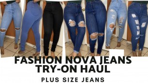 'Fashion Nova Jeans Haul | Plus Size Jeans | Size 15/16 #WithMe'