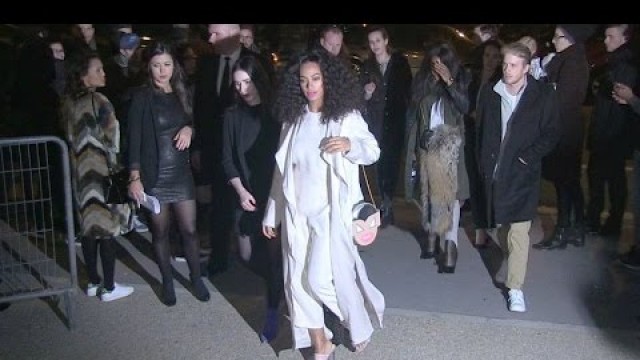 'Solange Knowles and Karolina Kurkova at the H&M Fashion Show in Paris'