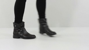 'Black Biker Style Ankle Boot - Soft Line by Jana - 25465'