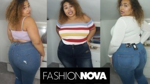 'FASHION NOVA CURVE DENIM TRY ON HAUL | BEST FITTING JEANS FOR CURVY GIRLS | PLUS SIZE FASHION'