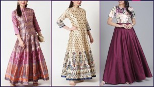 'Latest Simple and Beautiful Silk Gown Designs of 2021 - Indian fashion Trends'