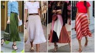 'New Arrival American Style Woman Pleated Skirts Designs || Woman European Pleated Skirts'