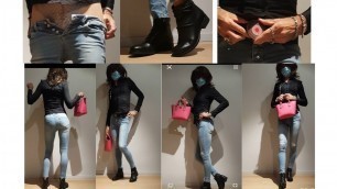 'Crossdresser Paxka GRWM skinny jeans, ankle boots'