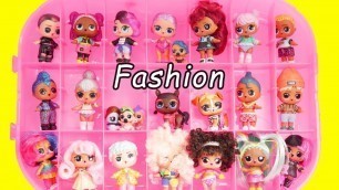 'LOL Dolls Fashion Show Case with Goldie Unicorn Barbie Family'