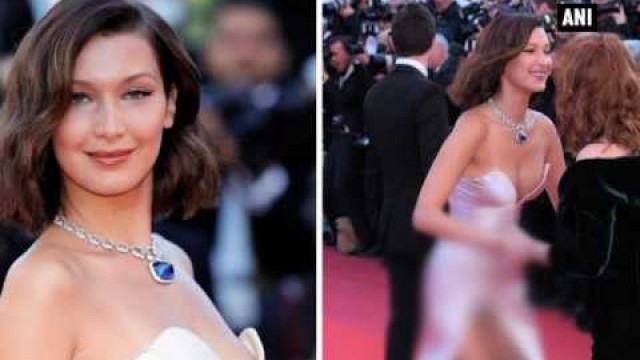 'Oops! Bella Hadid suffers major wardrobe malfunction at Cannes 2017 - ANI News'