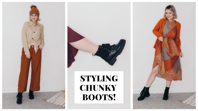'SIX WAYS TO STYLE CHUNKY BOOTS! | How To Wear Biker Boots'