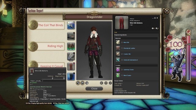 'FFXIV: Fashion Report Friday - Week 10 - Theme : Dragon Rider'