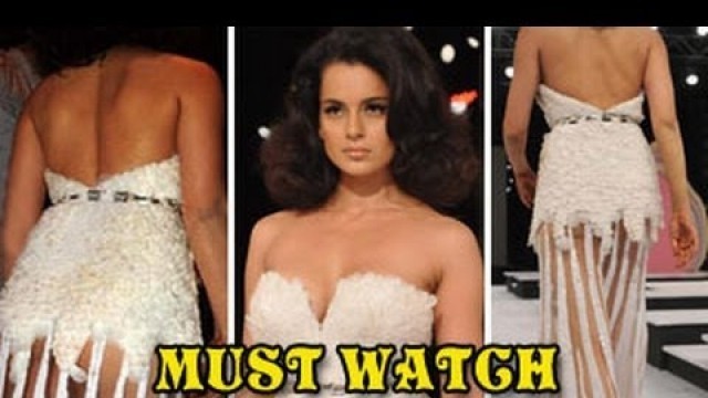 'SHOCKING !!! Kangana Ranaut\'s WARDROBE MALFUNCTION ON RAMP'