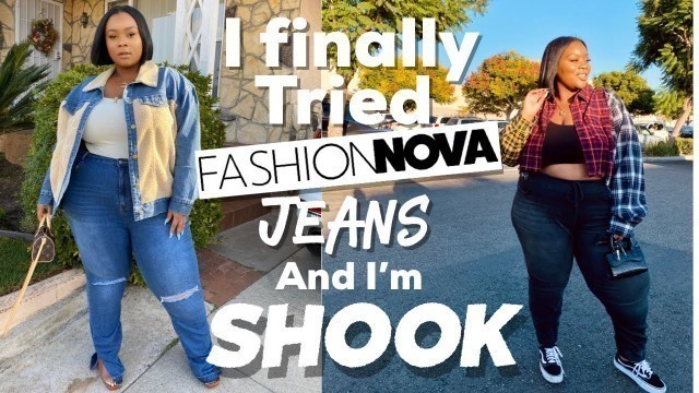 'I finally tried on FASHION NOVA CURVE JEANS!!! | Plus size/Curve try on haul | Size 22'