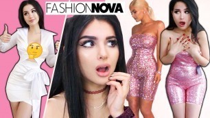 'TRYING ON KYLIE JENNER\'S OUTFITS *FASHION NOVA HAUL*'