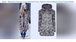 'Best   Womens Casual Long Hooded Coat Jacket Loose Zipper Army Camouflage Outwear Streetwear  https'