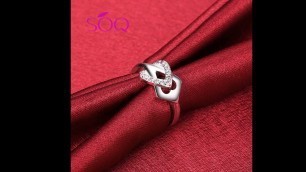 'European and American fashion double heart diamond ring'