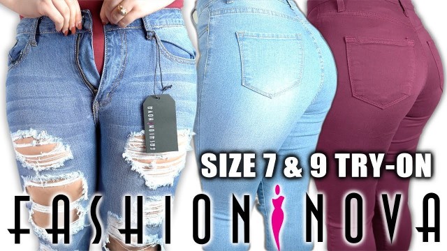 'I tried Fashion Nova Jeans for the first time | Size 7 & 9 Try-on Haul'