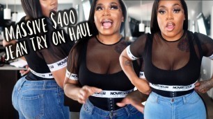 'MASSIVE $400 FASHION NOVA JEAN TRY ON HAUL | Jeans for curvy women | Laurasia Andrea'