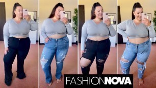 'PLUS SIZE JEANS TRY ON HAUL! FASHION NOVA CURVE | UK'